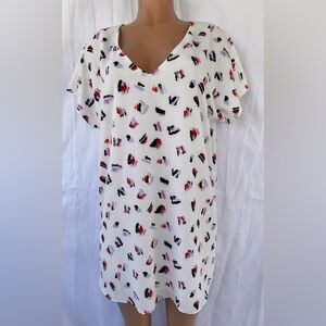 Buddy Love White and Black Abstract Print Blouse
